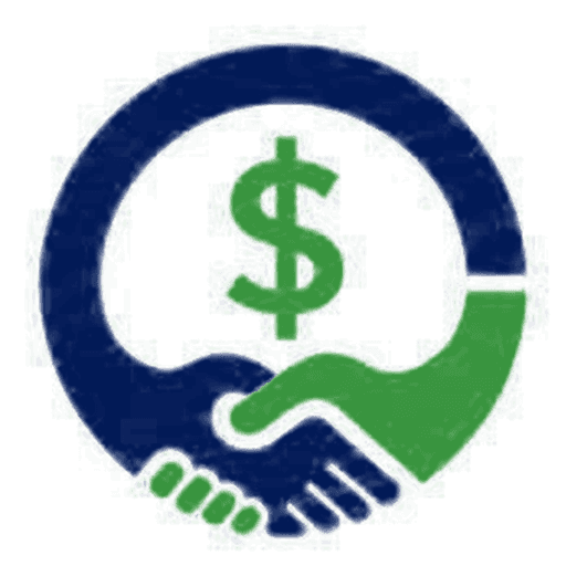 Spot-Ya — a handshake closing a circle around a dollar sign
